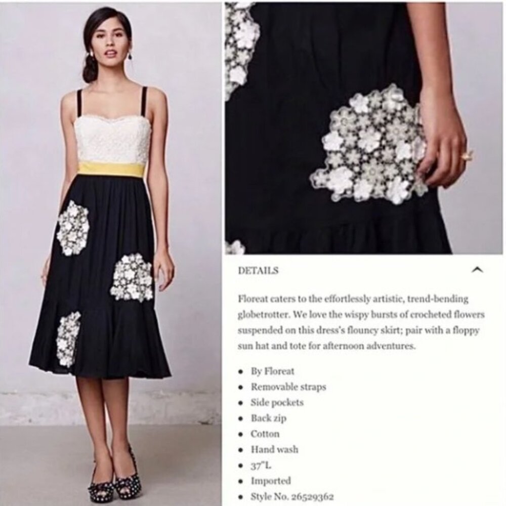 Vintage Anthropologie Floreat Dandelion Wish Dress! Sz 2. Great Condition